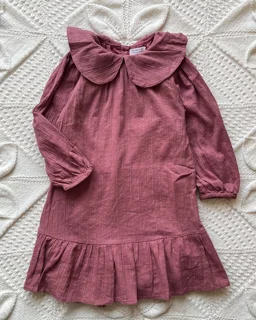 پیراهن گلبهی لینن طرح یقه ب ب primark