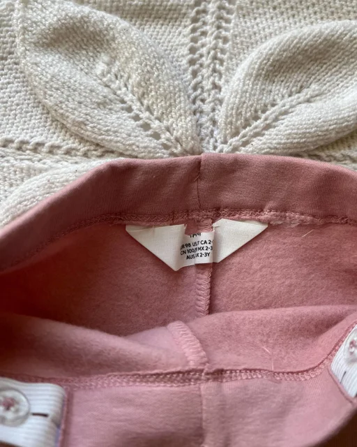 نمای داخل لگ دخترانه تو پنبه ای گلبهی h&m