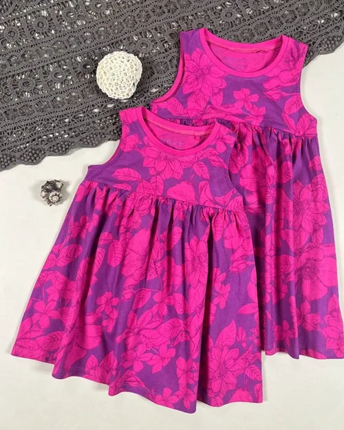 پیراهن بنفش نخی طرح گل سرخابی next