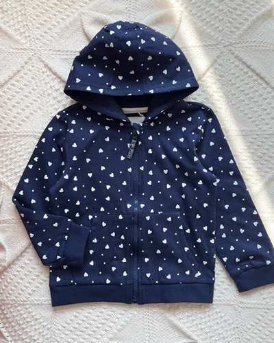 سویشرت تو پنبه ای سورمه ای طرح قلب sinsay