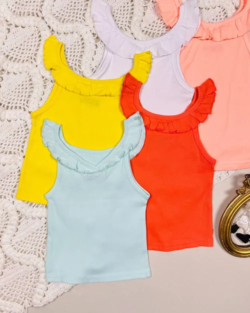 تاپ کبریتی سفید زرد نارنجی گلبهی سبز آبی okaidi