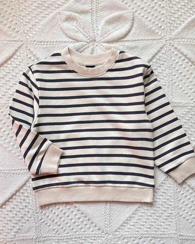 بلوز دورس سفید مشکی طرح راه راه  h&m