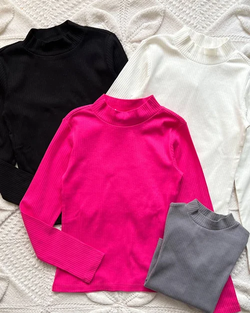 بلوز کبریتی مشکی/سرخابی/طوسی/سفید