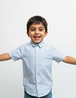 پیراهن آبی نخی طرح راه راه h&m