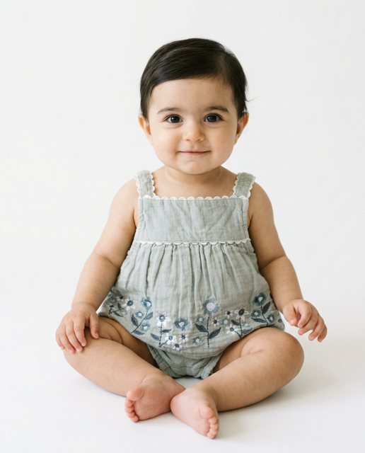 روی مانکن ست تاپ شلوارک دخترانه موسلین طرح گل baby club | اسکایتاپ مرجع تخصصی خرید لباس بچگانه