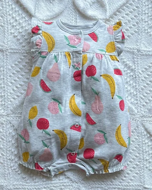 رامپر نخی سفید طرح میوه Carter's