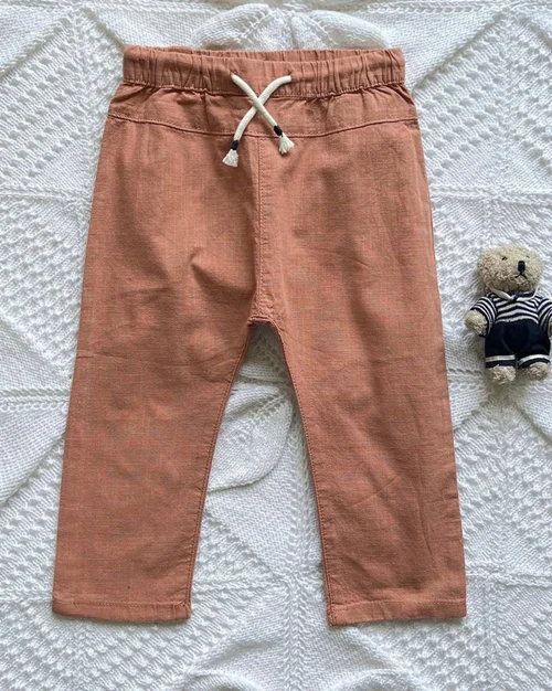 شلوار لینن آجری h&m