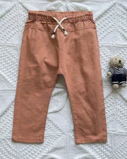 شلوار لینن آجری h&m