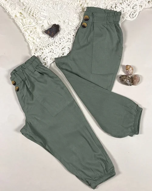 شلوار نخی سبز یشمی THERE ABOUTS