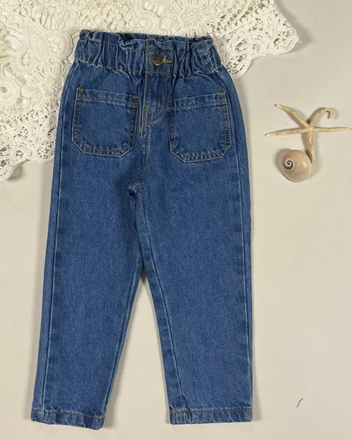 شلوار جین آبی طرح مام استایل max