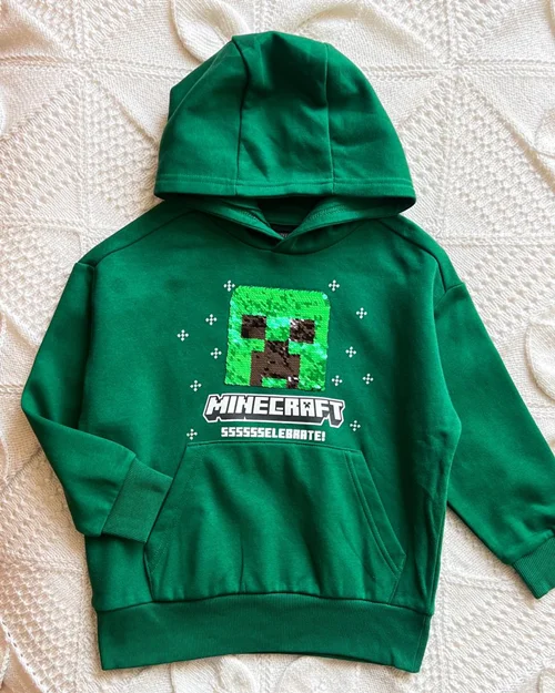 هودی تو پنبه ای سبز طرح ماینکرفت F&F