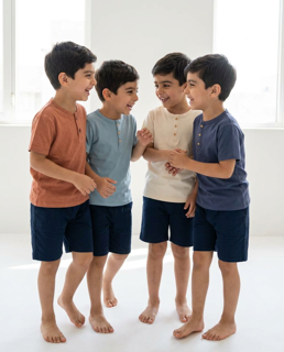 تیشرت نخی سرمه ای/آبی نفتی/کرم/قهوه ای طرح تک رنگ h&m