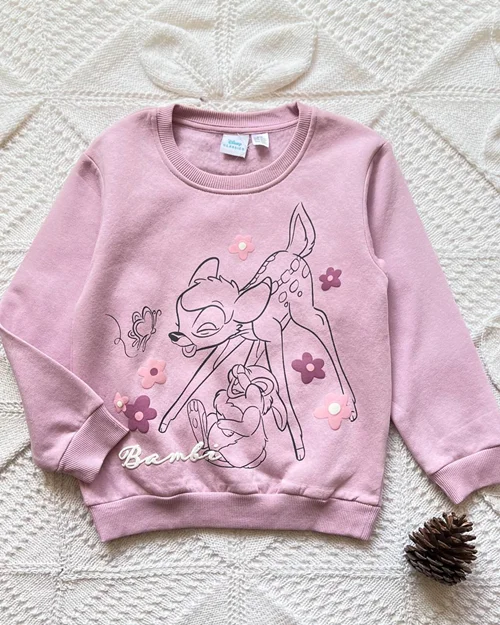 بلوز تو پنبه ای صورتی طرح آهو Disney