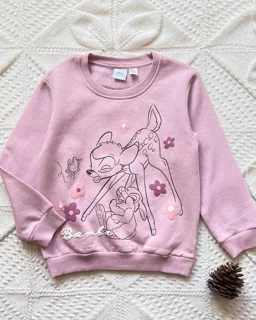 بلوز تو پنبه ای صورتی طرح آهو Disney