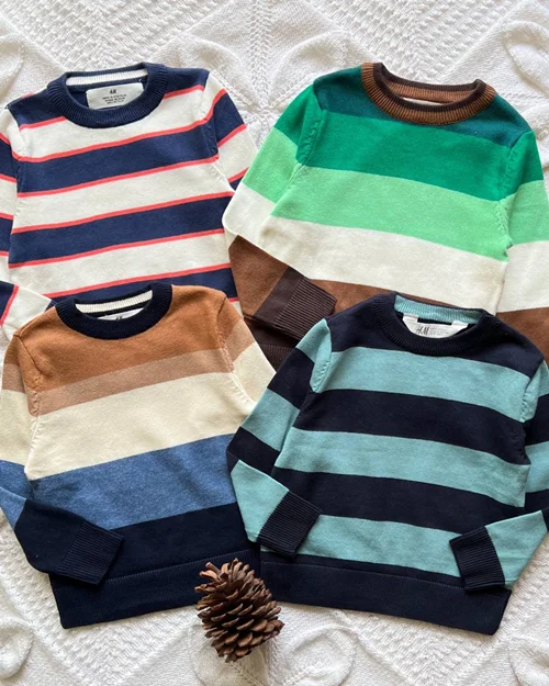 بلوز بافت چند رنگ راه راه h&m