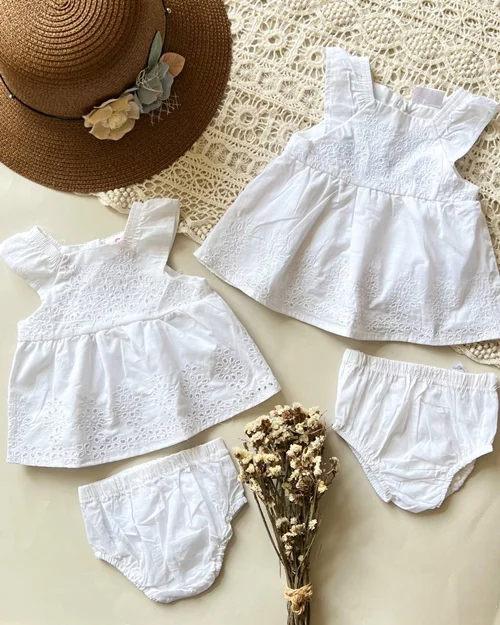 تاپ ، شرتک نخی سفید خامه دوزی so cute