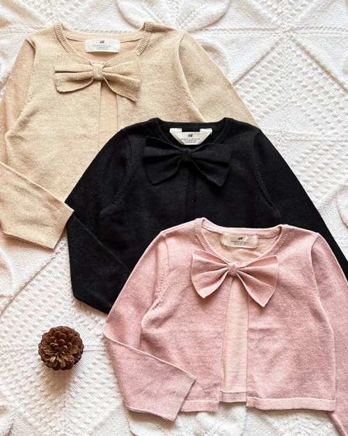 کت بافت صورتی/مشکی/کرم طلایی h&m