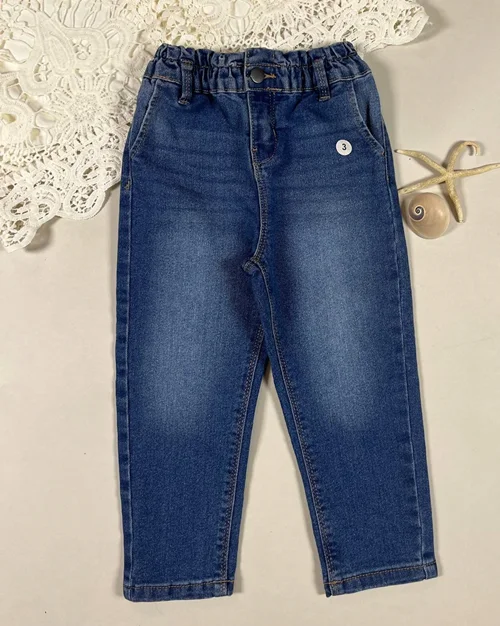 شلوار جین آبی طرح راسته Victory heart