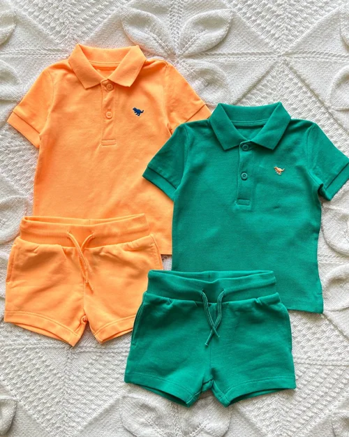 پلوشرت/تیشرت جودون شلوارک دورس نارنجی / سبز next