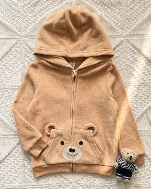 سویشرت فوتر کرم طرح خرس little kids