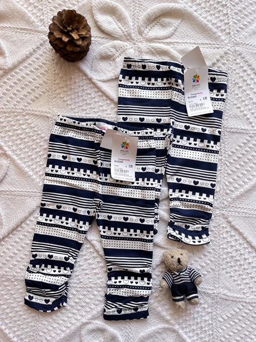 لگ تو پنبه ای سفید سورمه ای طرح قلب Topomini