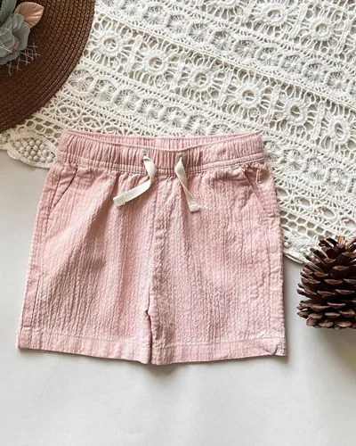 شلوارک لینن صورتی