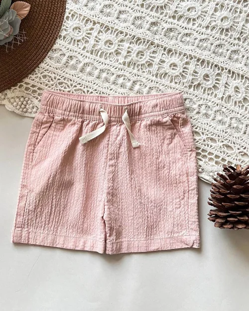 شلوارک لینن صورتی