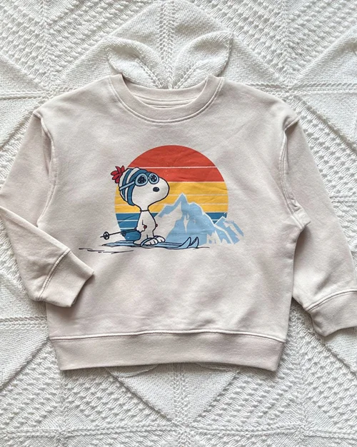 بلوز‌ تو پنبه ای  کرم طرح اسنوپی 365kids