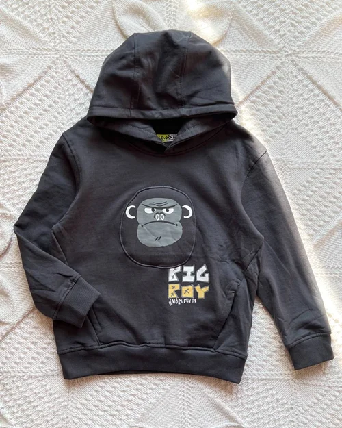 هودی تو پنبه ای زغالی طرح گوریل Lodan