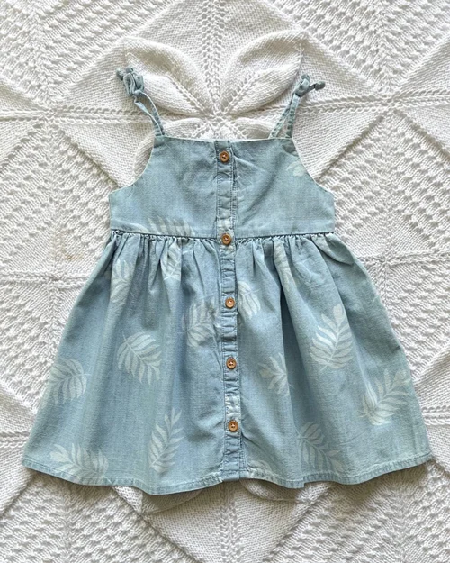 پیراهن نخی آبی طرح هاوایی oshkosh