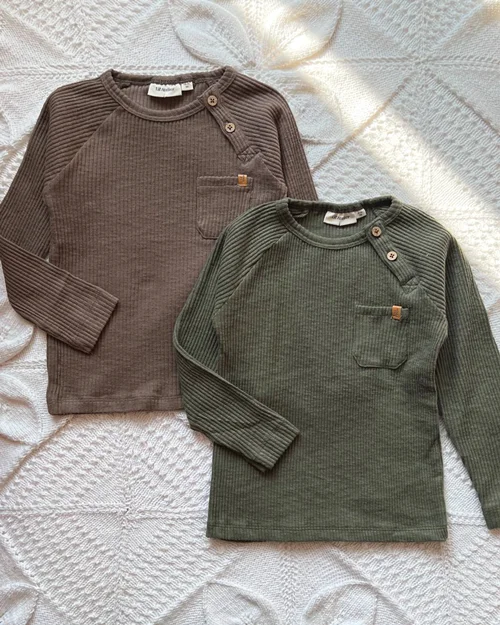 بلوز کبریتی سبز و قهوه ای Lil’Atelier