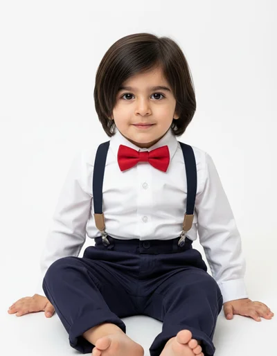 شلوار کتان سورمه ای همراه با ساسبند h&m