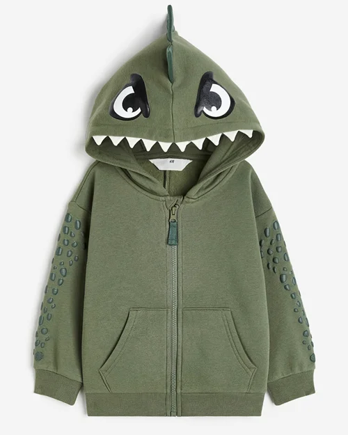 سویشرت تو پنبه ای سبز طرح دایناسور h&m