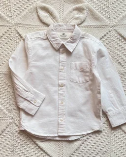 پیراهن نخی سفید طرح ساده h&m