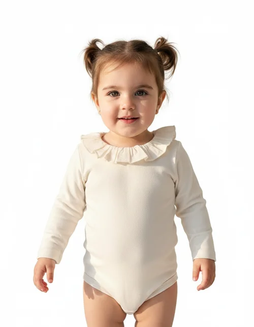 بادی شیری نخی طرح یقه چین دار h&m